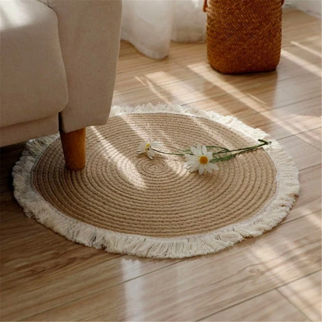 Alfombra redonda Gruhum 100 cm con flecos Alfombra redonda Gruhum 100 cm con flecos