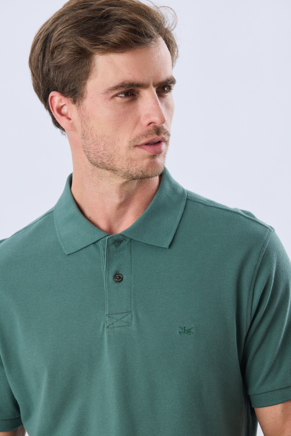 REMERA POLO LISA PIQUÉ Verde Oscuro
