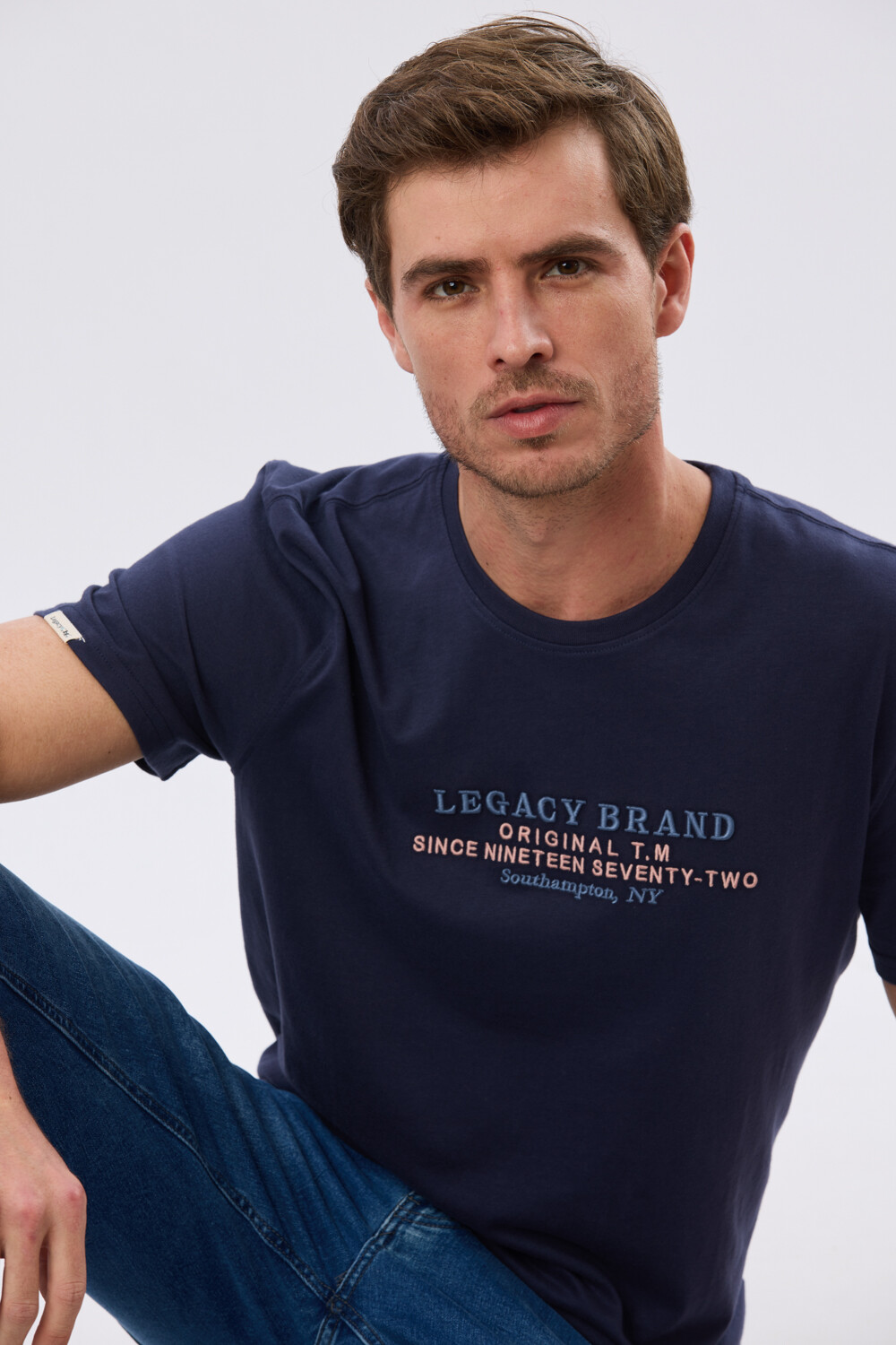 REMERA ESTAMPADA DE ALGODÓN Azul