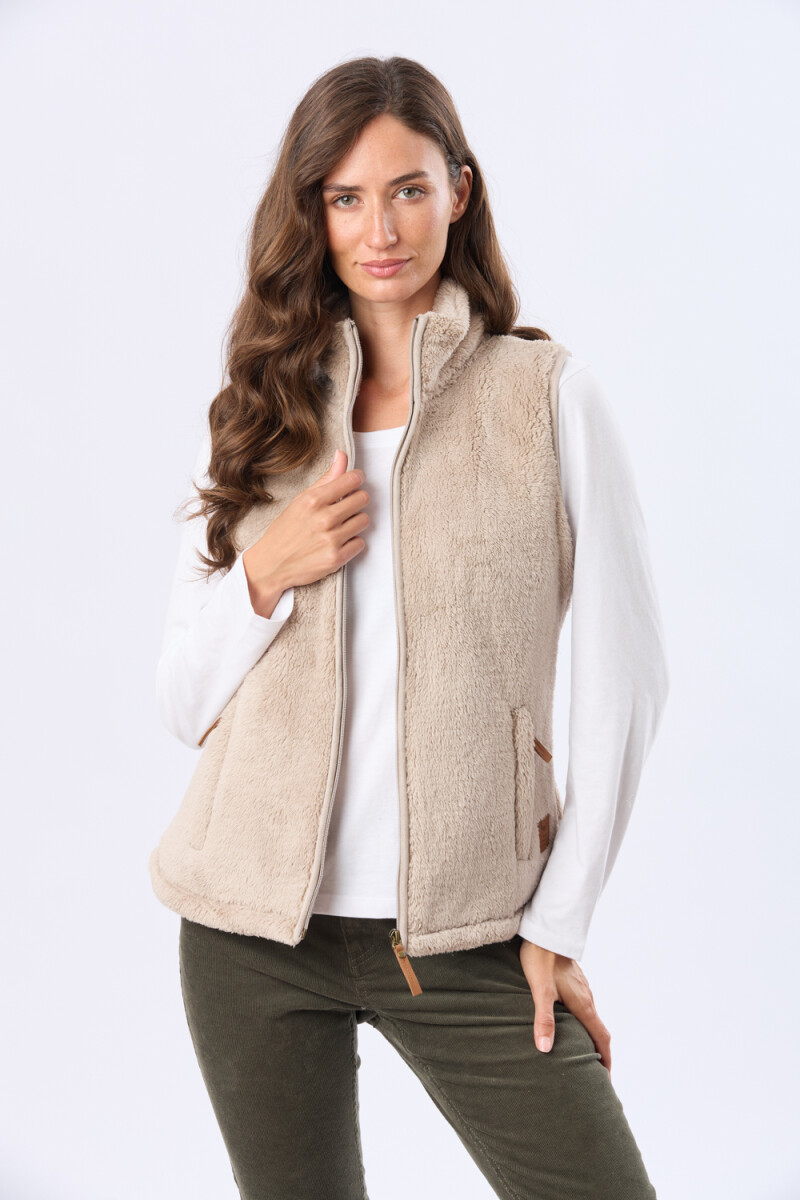 CHALECO SHERPA SUAVE - Beige 
