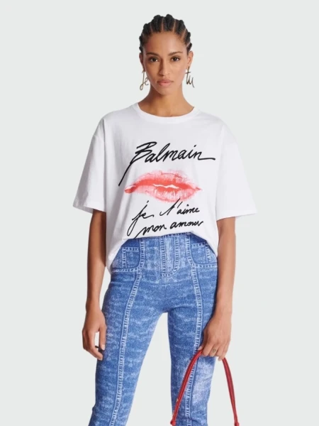 Balmain - Remera de manga corta con estampado KISS Estampado