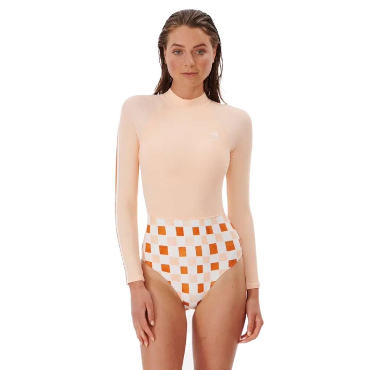 Lycra Rip Curl Surf Check Uv - Peach 