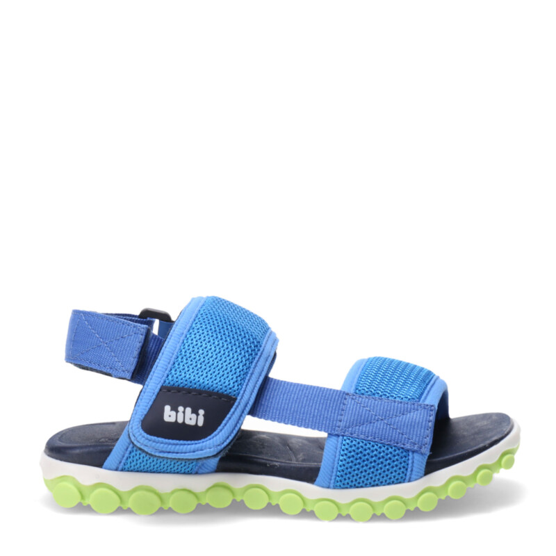 Sandalias Infantiles Bibi Roller Sport 2 Velcros Celeste - Azul Marino