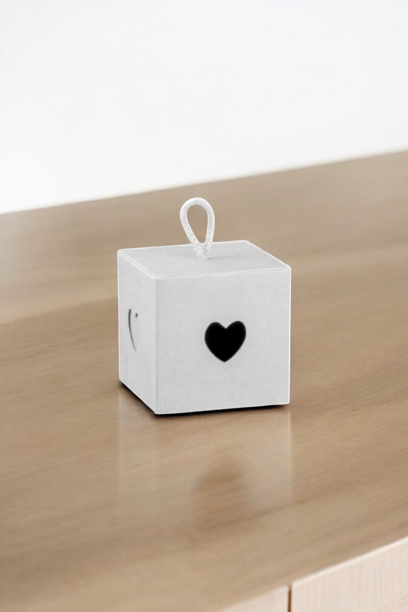 Caja corazon 10x10x10 cm. - BLANCO 