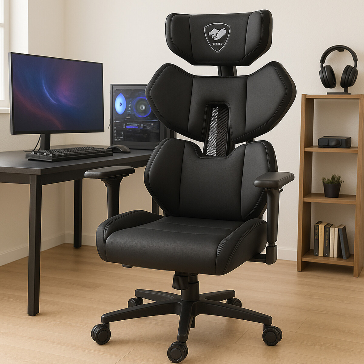Silla Gamer Cougar Terminator Elite 130kg Ergonomica - NEGRO 