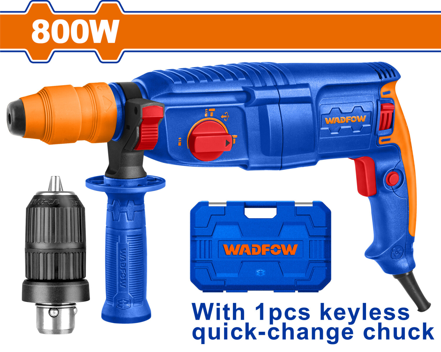 ROTOMARTILLO 800W 2.5J CON ADAPTADOR RAPIDO P MECHA WADFOW WRH1D26-2 