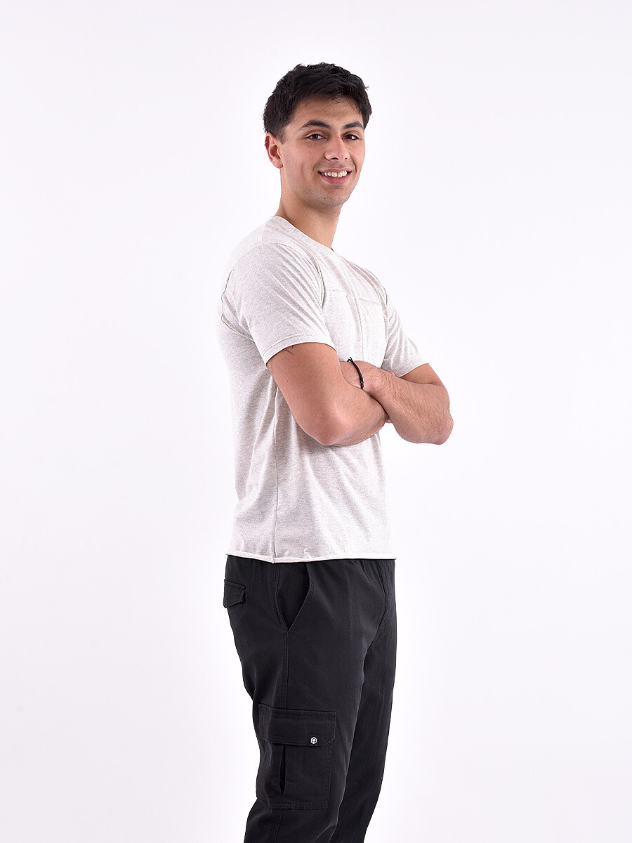 REMERA CHICAGO REGULAR - BEIGE MELANGE 