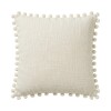 COJIN CUAD MARFIL C/POM POM 40X40CM Unica