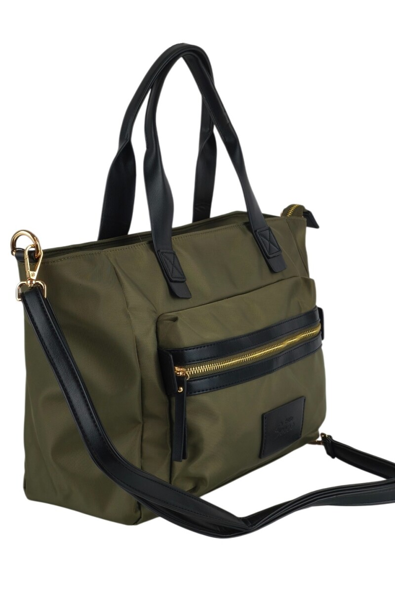 Cartera con bolsillo grande al frente verde