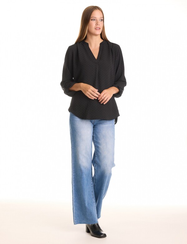 Blusa Escote V NEGRO