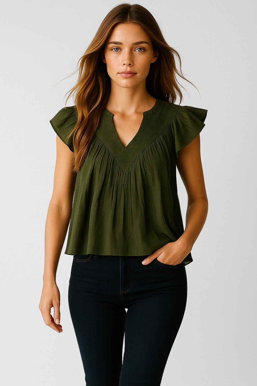 Blusa Glebe Verde Oliva Oscuro