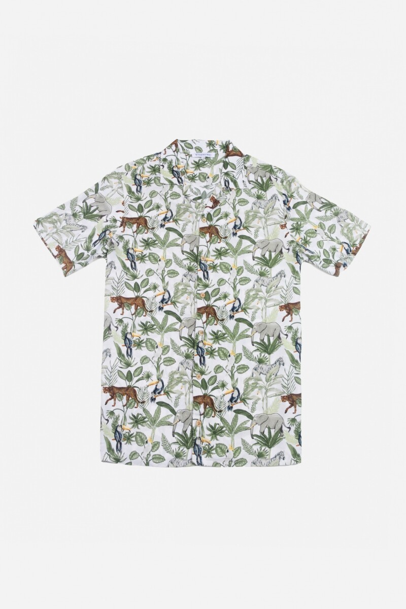 Camisa estampada - VERDE MUSGO 