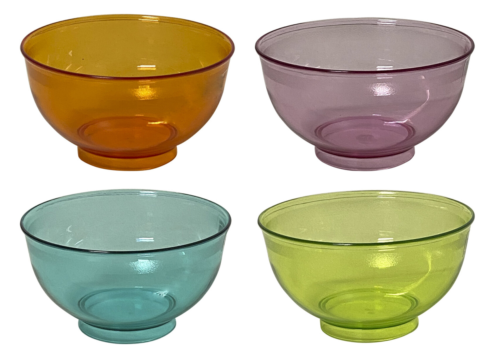 BOWL POSTRE SET X6PCS ACRILICO DIF COLORES 11X6CM 28139 Q32 