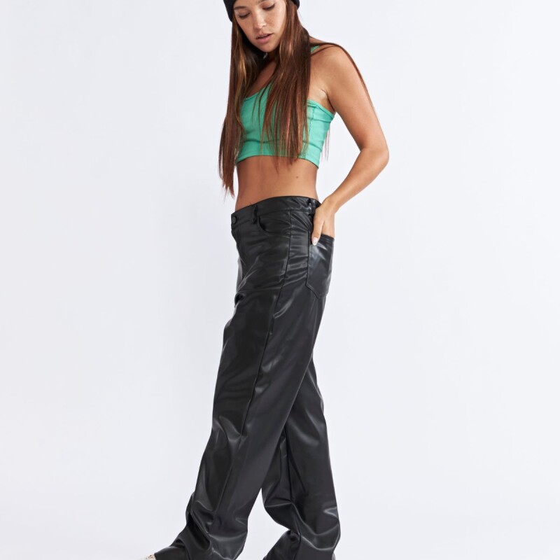 Pantalon Dama Cuerina Recto N+ Negro