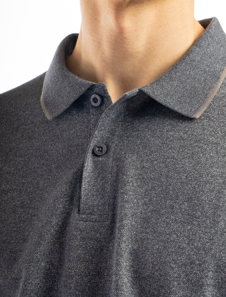 Remera Polo Algodón GRIS MEL/ GRIS CLARO