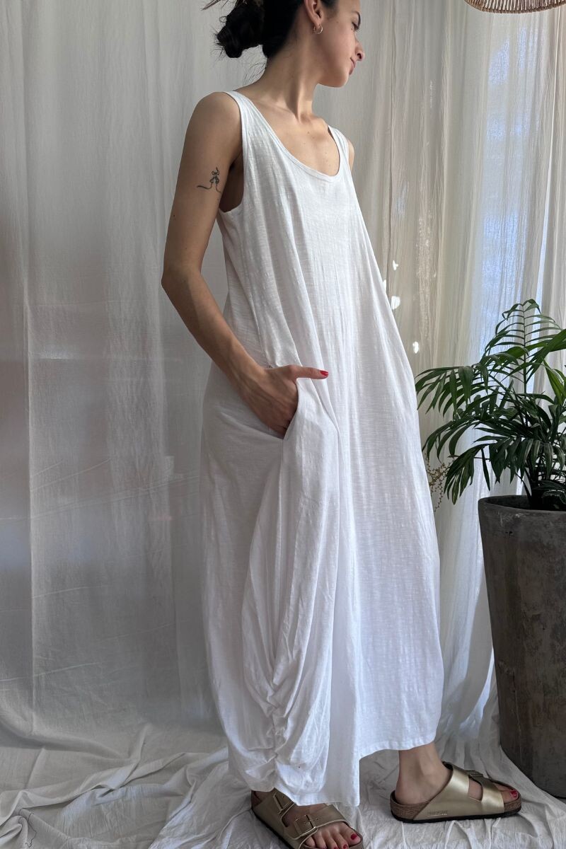 Vestido Largo Balón Blanco