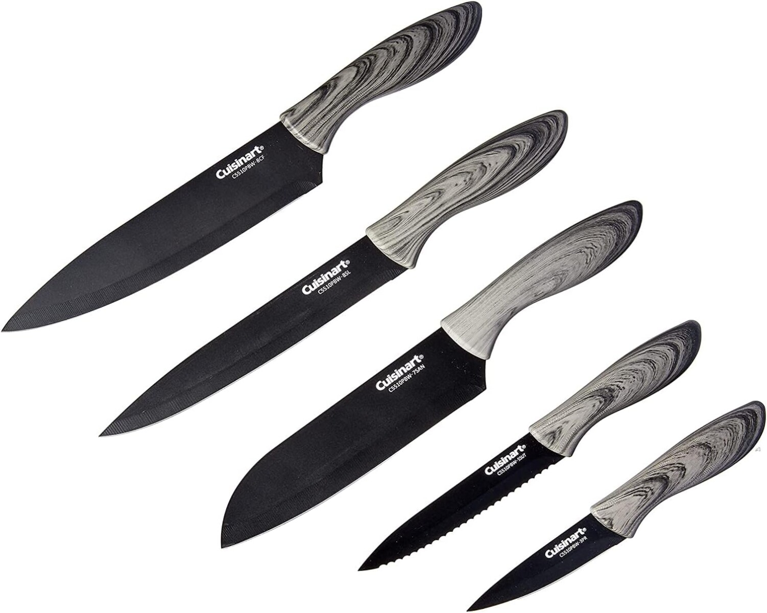 Juego de 5 cuchillos c/estuche advantage negro Cuisinart 