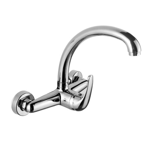 Griferia De Pared Cocina Monocomando Cromo Aqa 000
