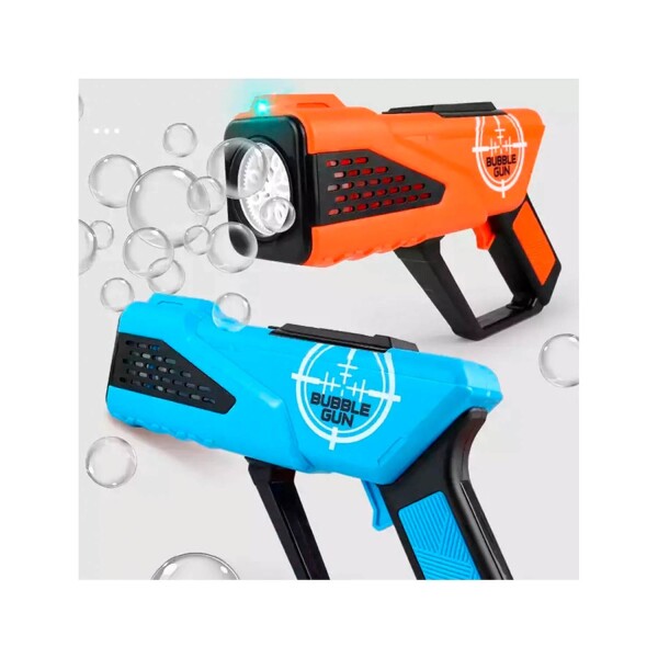 Pistola Arma Dispara Burbujas Burbujero Pilas Niños Luces Variante Color Naranja