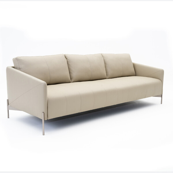 SOFA 4 CUERPOS - 100% CUERO - MODELO SANTIAGO - COLOR PERLA - PATAS CHAMPAGNE SOFA 4 CUERPOS - 100% CUERO - MODELO SANTIAGO - COLOR PERLA - PATAS CHAMPAGNE