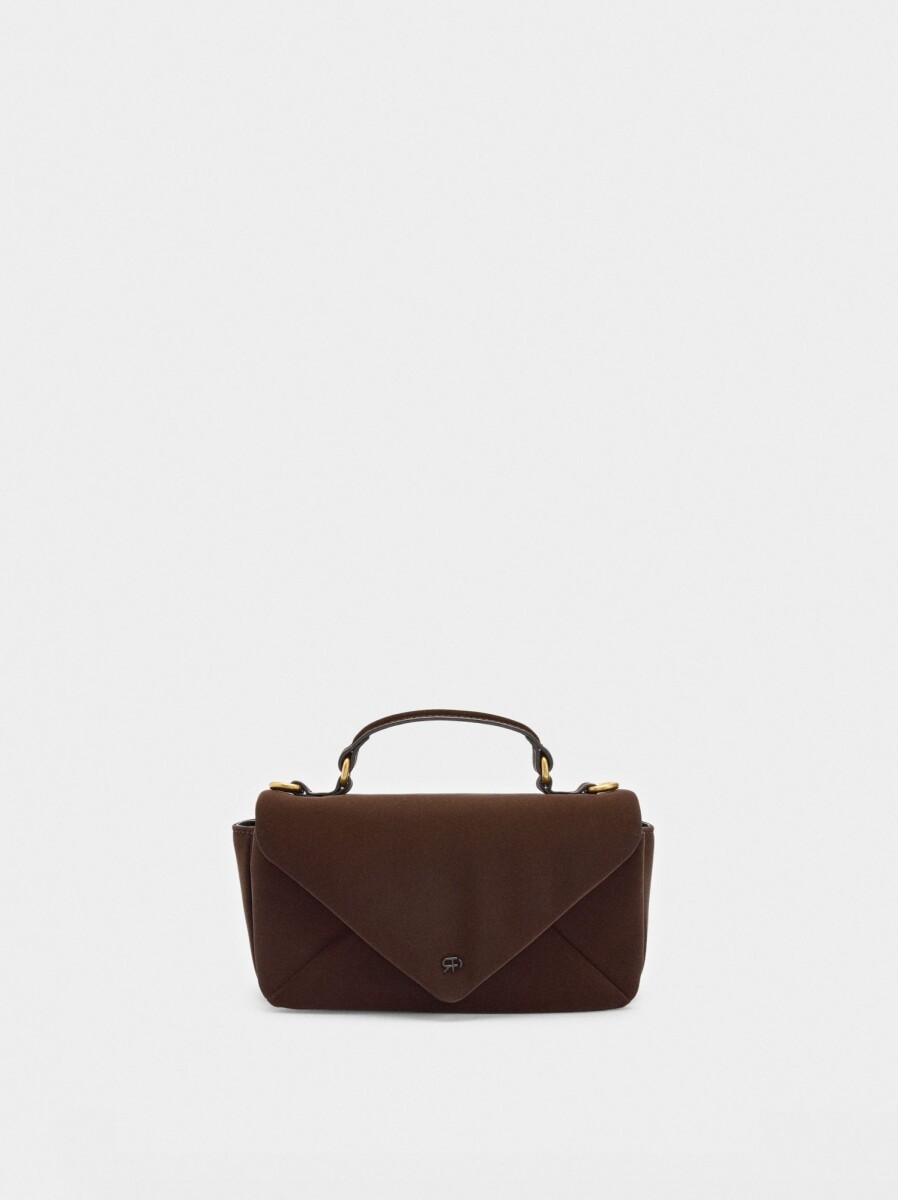 Bolso Bandolera Acolchado Textura Suave - marron 
