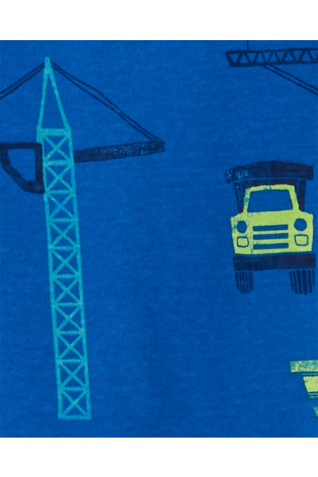 Pijama una pieza de algodón, con pie y diseño construcción Sin color