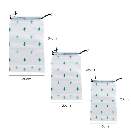 Set X24 Bolsas Viaje Organizador P/calzado Y Ropa Cactus