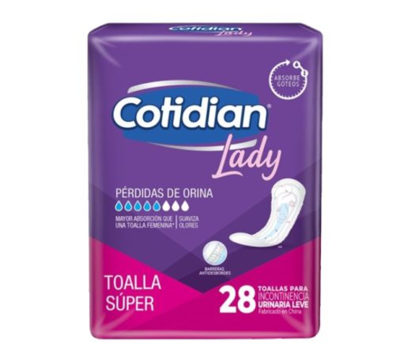 Toallitas Femeninas Cotidian Lady 28 Unidades 