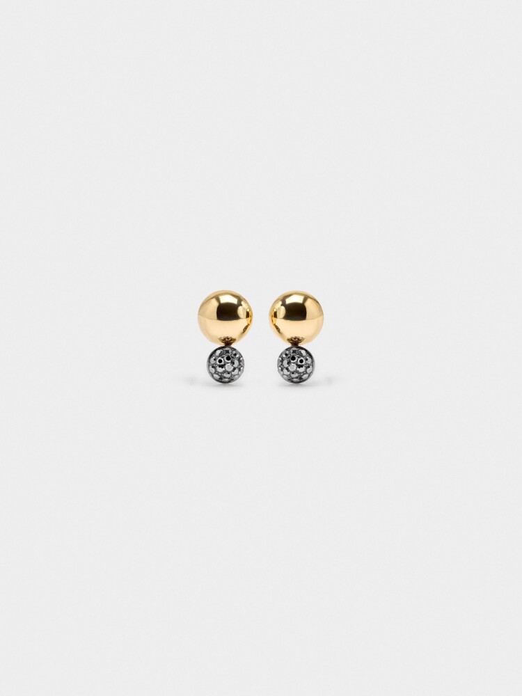 Pendientes De Esferas Con Cristales dorado