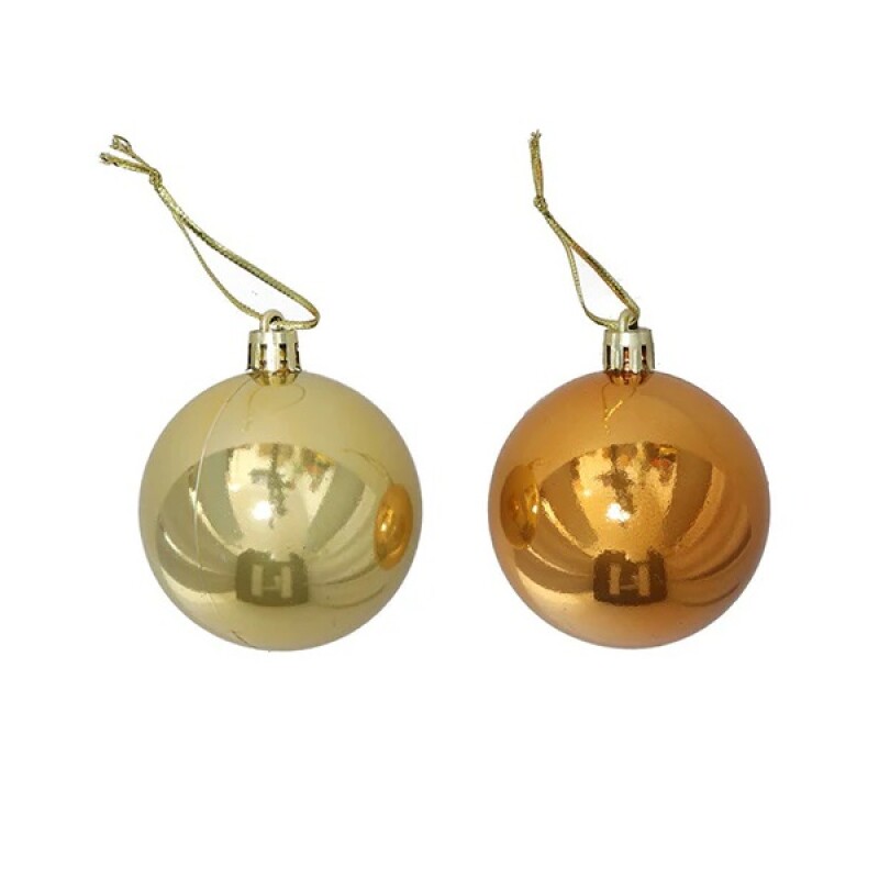 Esferas de Navidad Dorado Mirror 6 cm – Pack x12 GE BOLA NAVIDAD X 12 MIRROR ORO 6CM 2STD
