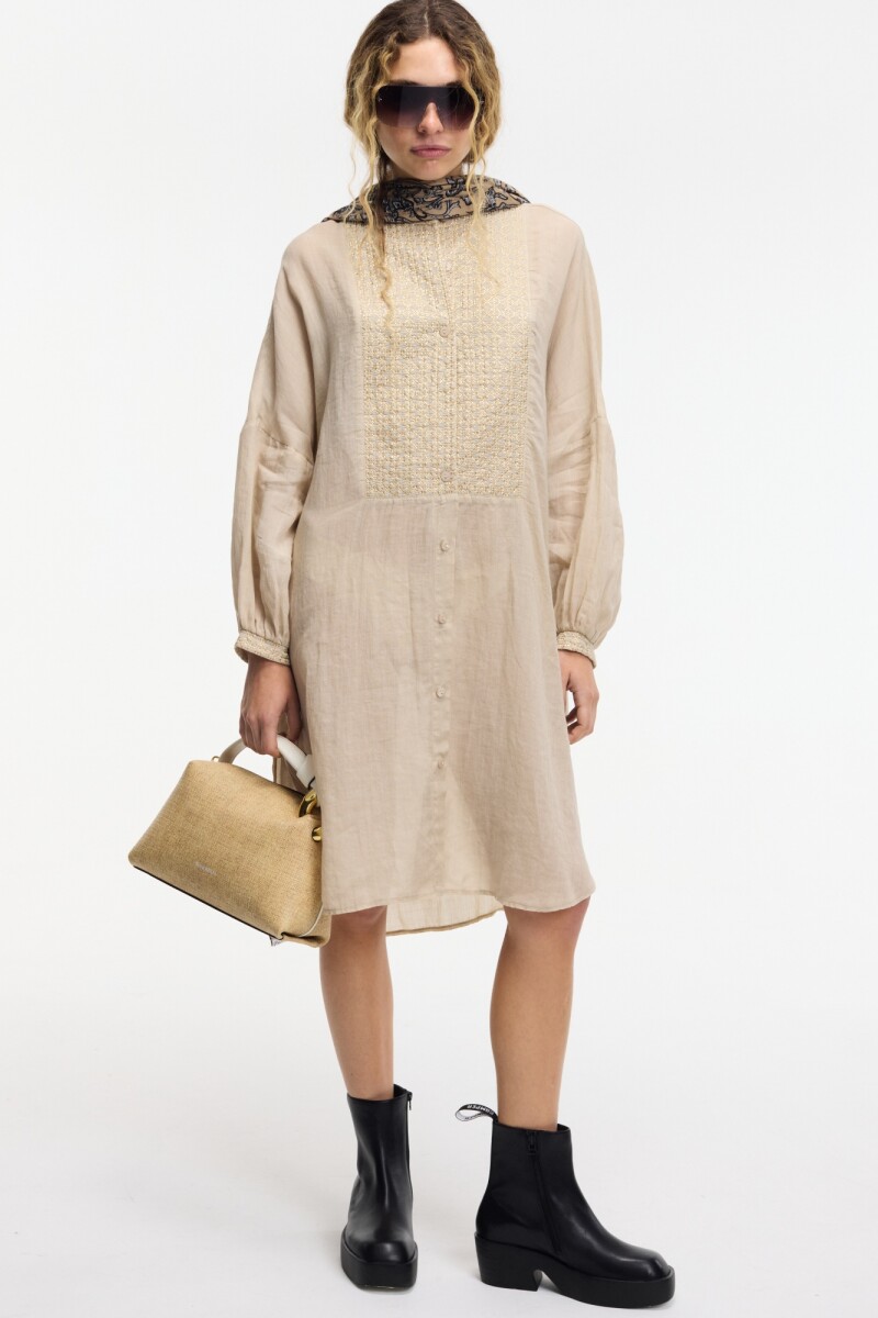 VESTIDO TÚNICA Beige