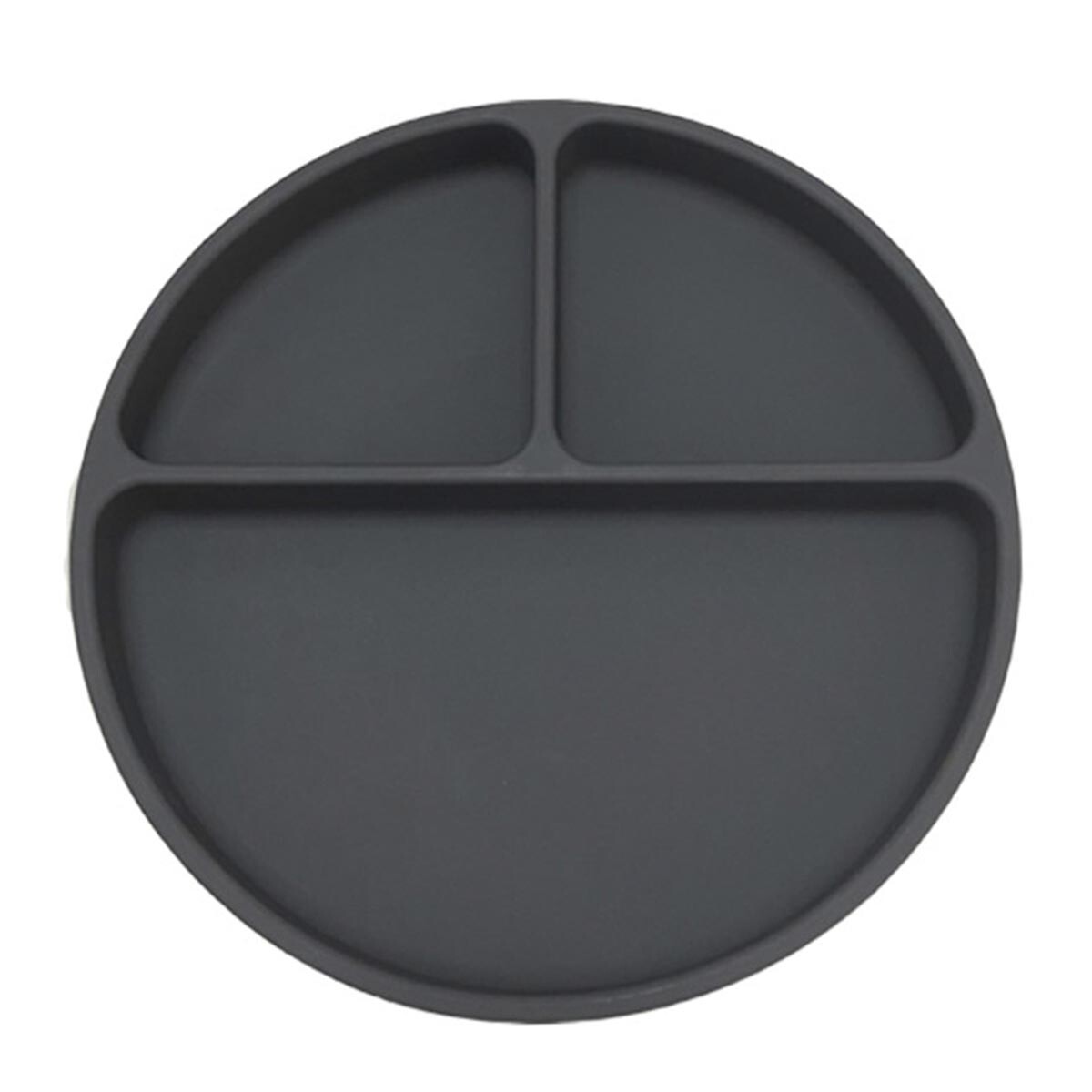 Plato con divisiones y ventosa Gris 