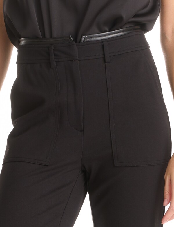 Pantalon Ankle Eco Cuero NEGRO