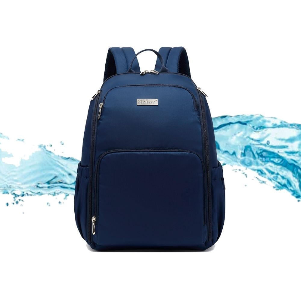 mochila de mujer heine azul con agua