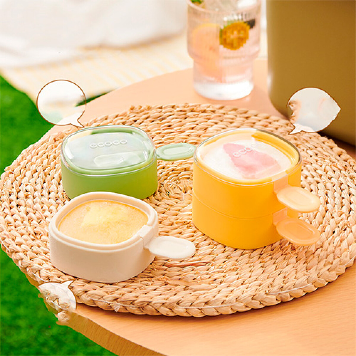 Pack X2 Moldes de Silicona Ecoco Apilable Ideal Helados Frutales 