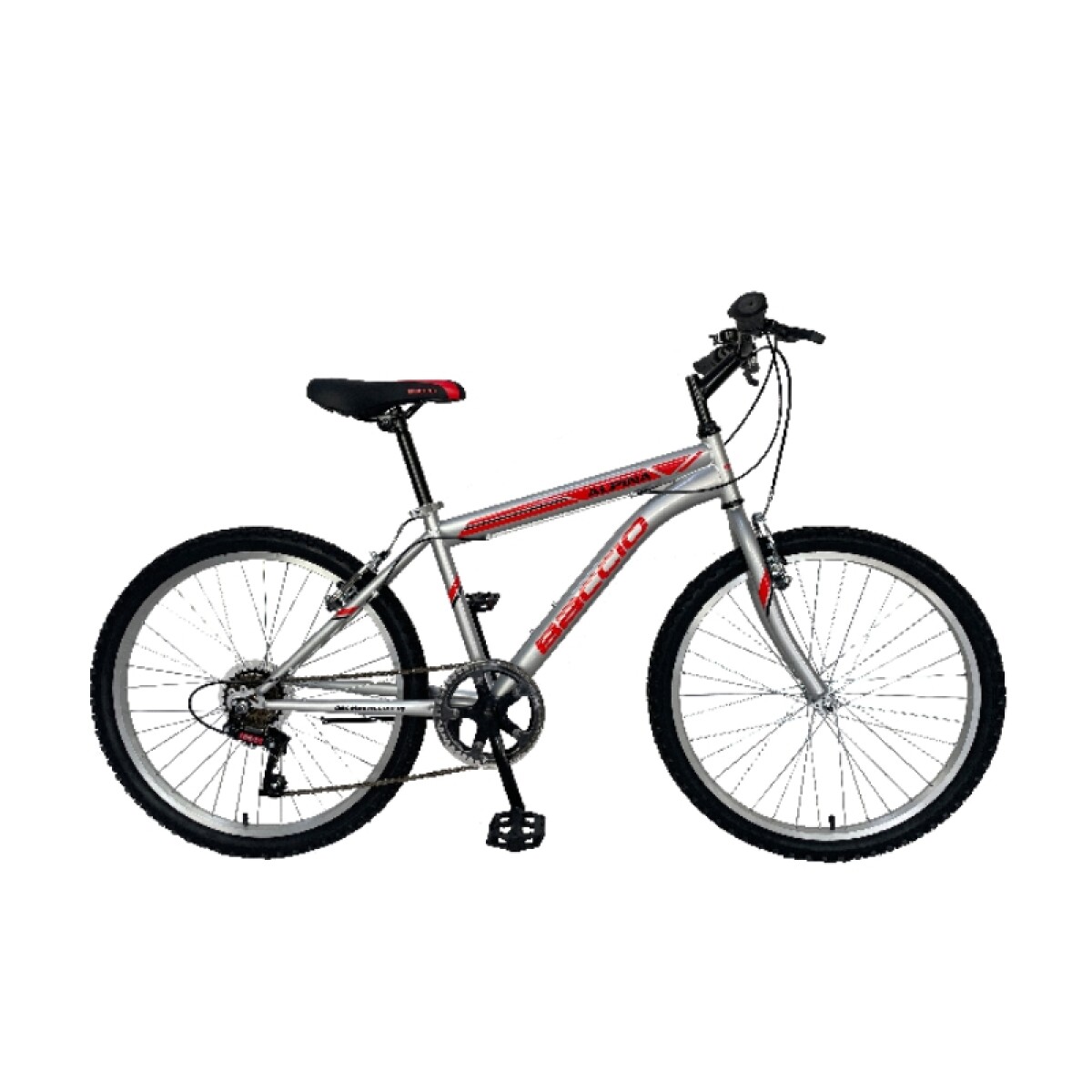 Bicicleta Baccio R.24 Niño Mtb Alpina - Plata/rojo 