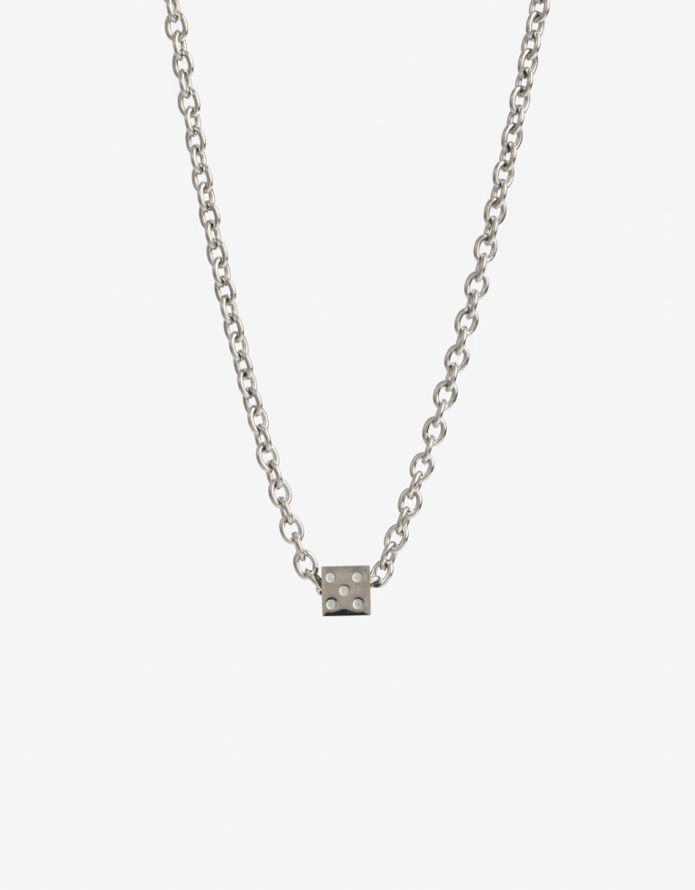 Cadena Corta con Dije Metal Collar De Acero Men´s Collection - Plateado