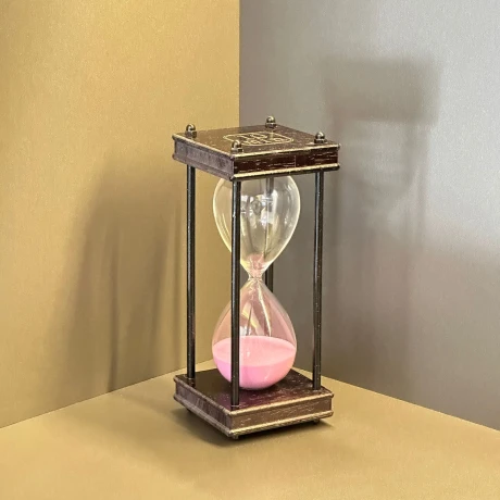 Reloj De Arena Vidrio 10 Minutos Base Madera Alto 19cm x Lado 8cm Reloj De Arena Vidrio 10 Minutos Base Madera Alto 19cm x Lado 8cm