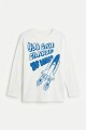 Remera estampada mangas largas BLANCO