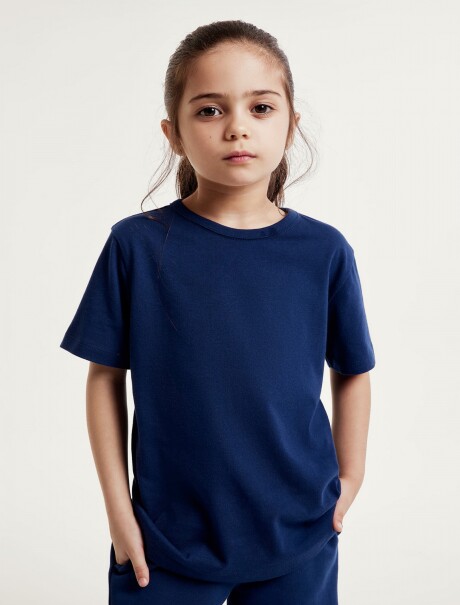 CAMISETA BÁSICA UNISSEX REGULAR AZUL OSCURO