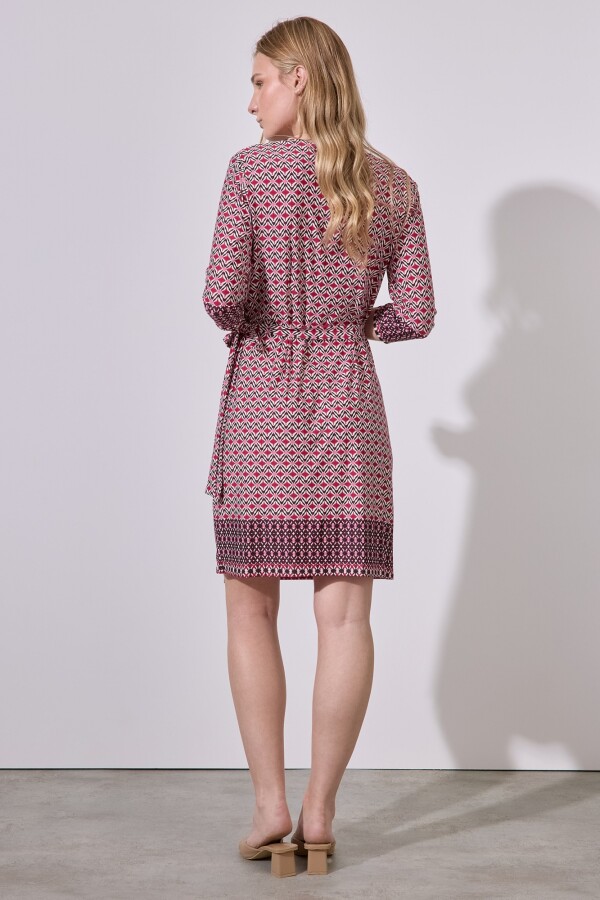 Vestido Cruzado Printed MULTI/FUCSIA