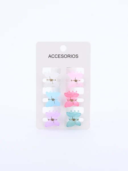 PINZAS MARIPOSA PACK x 6 MULTICOLOR
