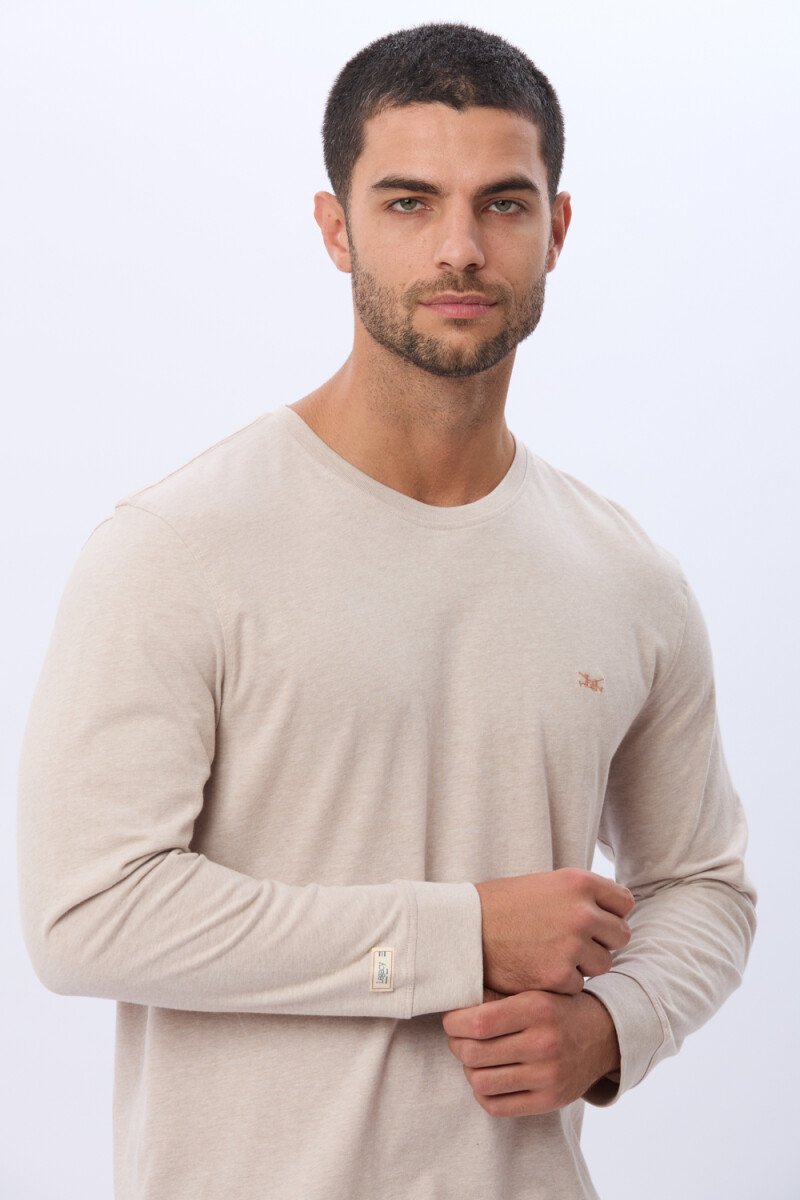 REMERA LISA DE ALGODÓN - Arena 