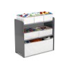 Set juego de mesa y organizador 6 contenedores Gris/Blanco con almacenaje Set juego de mesa y organizador 6 contenedores Gris/Blanco con almacenaje