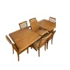 Juego de comedor extensible pata de gallo- 6 sillas curvas horizontales Juego de comedor extensible pata de gallo- 6 sillas curvas horizontales