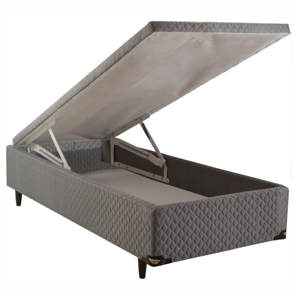 Cama Baúl HE Tapizada en Tela Modelo 1439 100 x 200 - Gris 