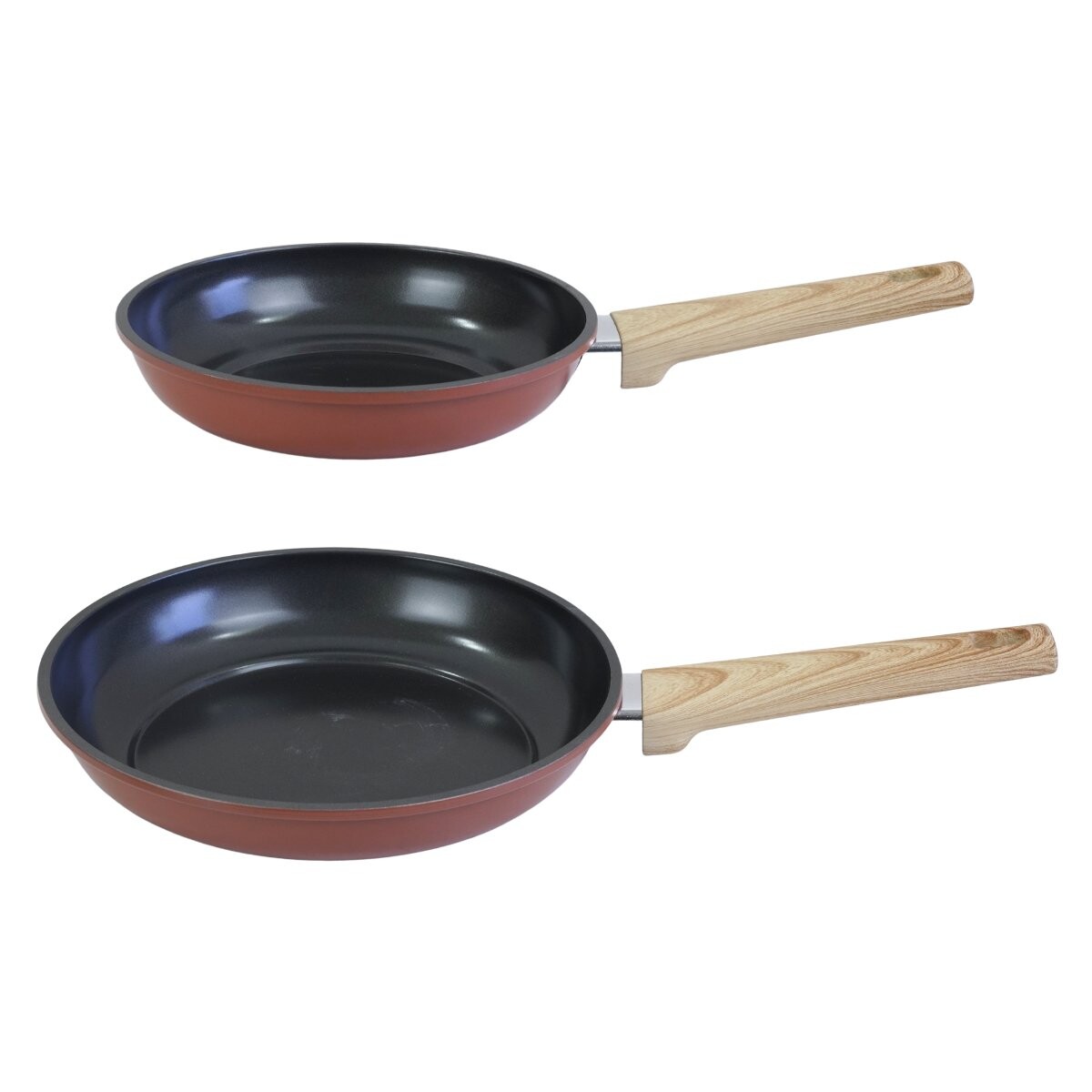 Set de 2 sartenes con mango de madera 