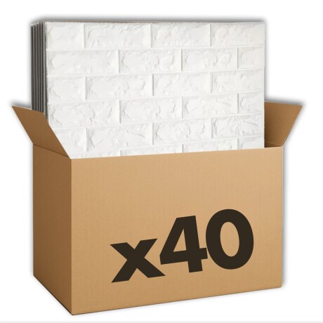40 Placas Revestimiento Pared Autoadhesiva 70x77cm Promo X40 Blanco