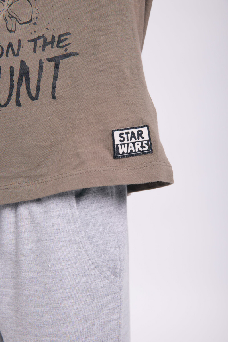 Remera estampada Beige