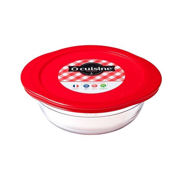 Fuente redonda tapa plastico 15 cm 350 ml OCUISINE Fuente redonda tapa plastico 15 cm 350 ml OCUISINE